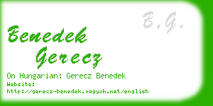 benedek gerecz business card